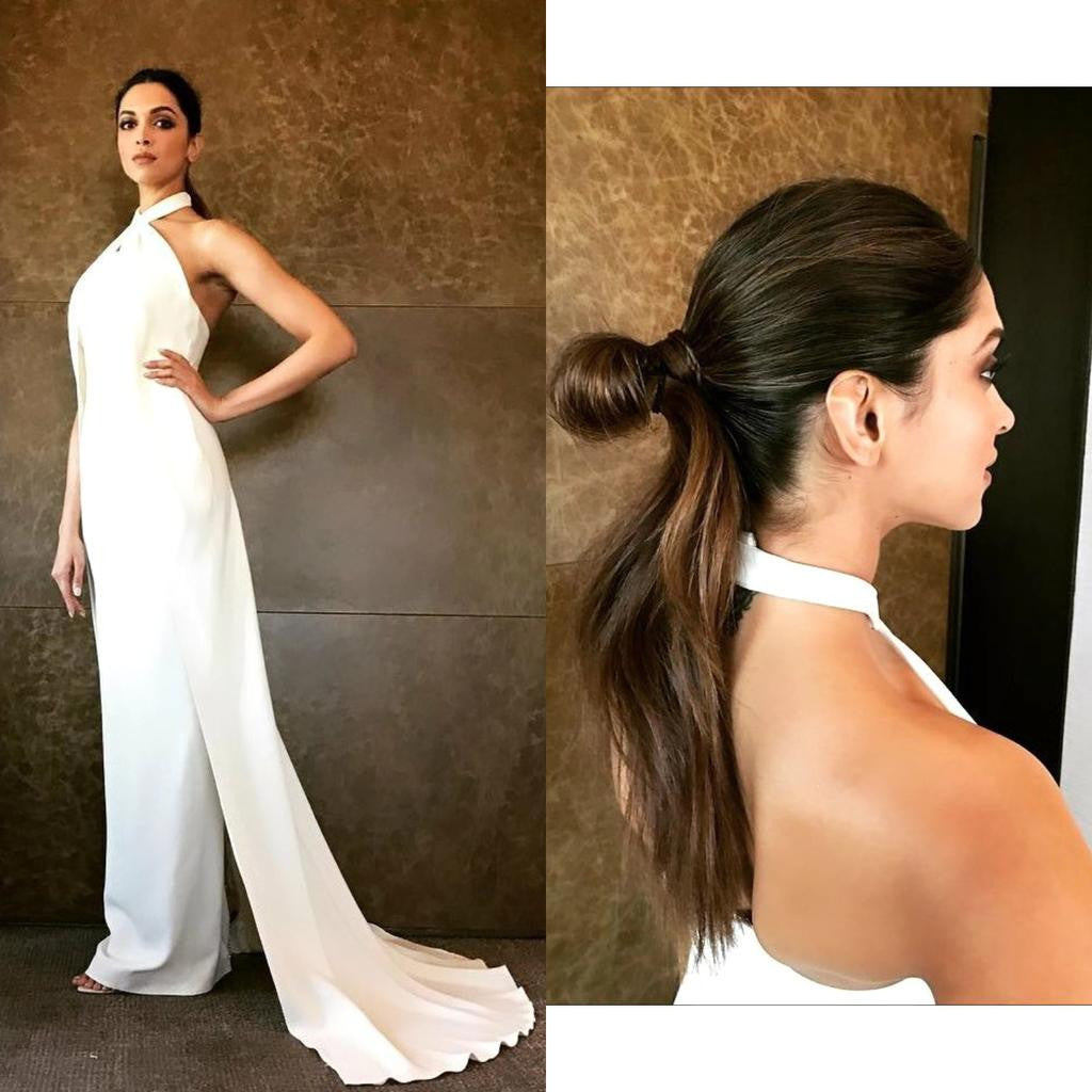  Deepika Padukone looks Fabulous in White halter-neck gown 