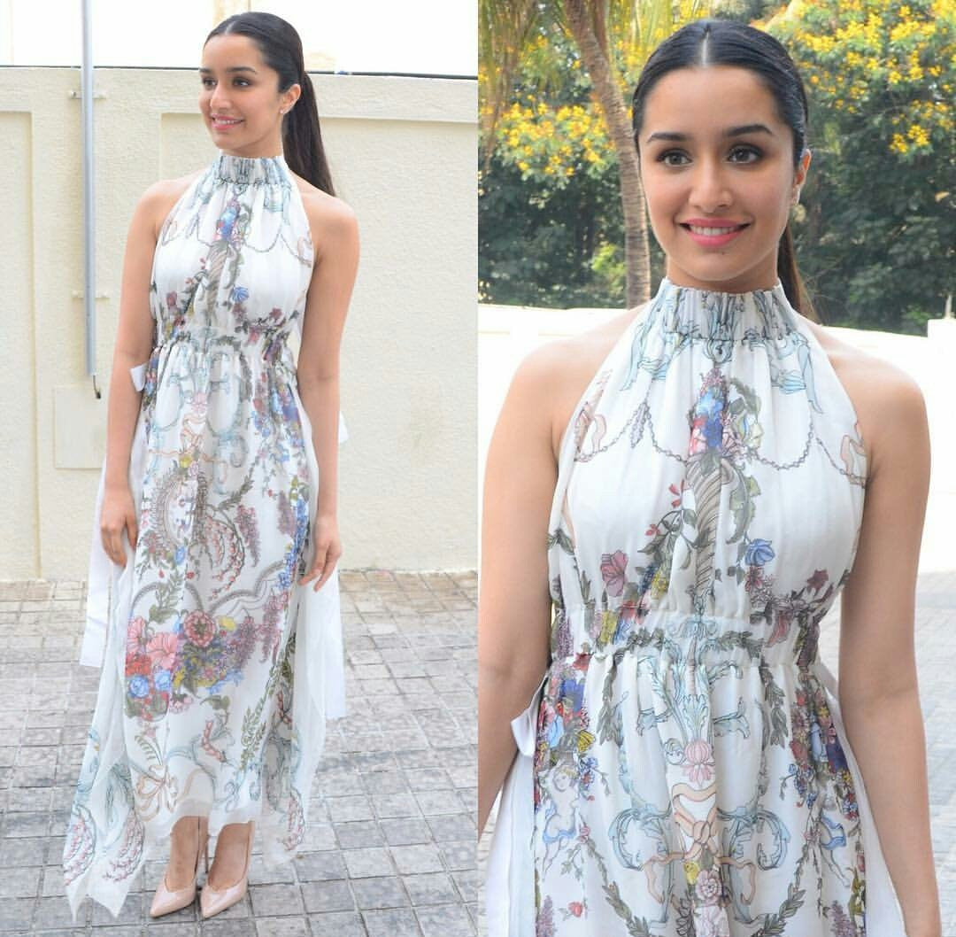 Shraddha Kapoor Kooked Like a Fresh Dew Drop in Fendi’s Spring 2017 Collection's Printed Maxi Dress