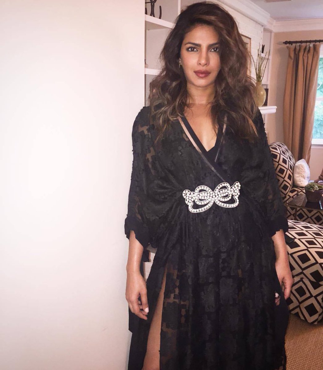 Priyanka Chopra Looked Breathtaking in Black Sexy Dress