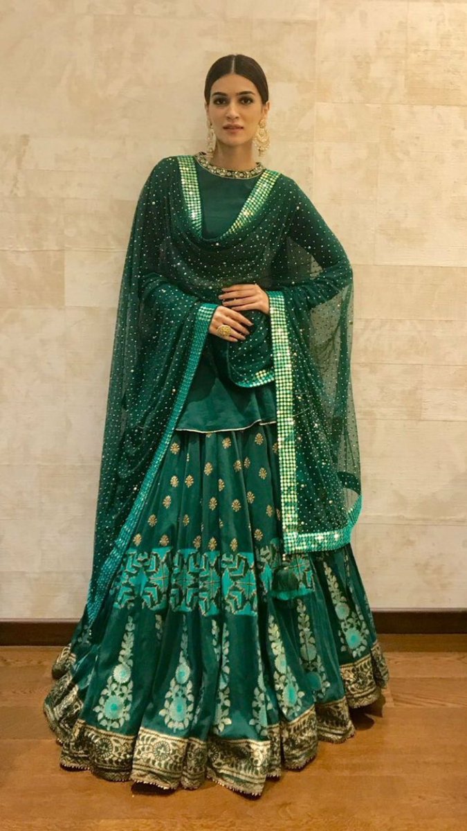Kriti Sanon is Totally Nailing in Green Designer Lehenga By Sukriti And Aakriti