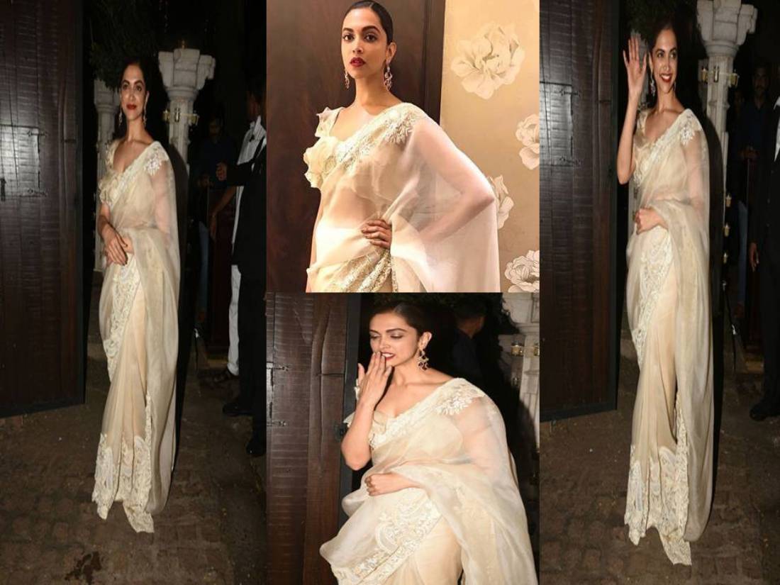 Deepika Padukone Just Wore A Cream Saree And It’s Totally LIT