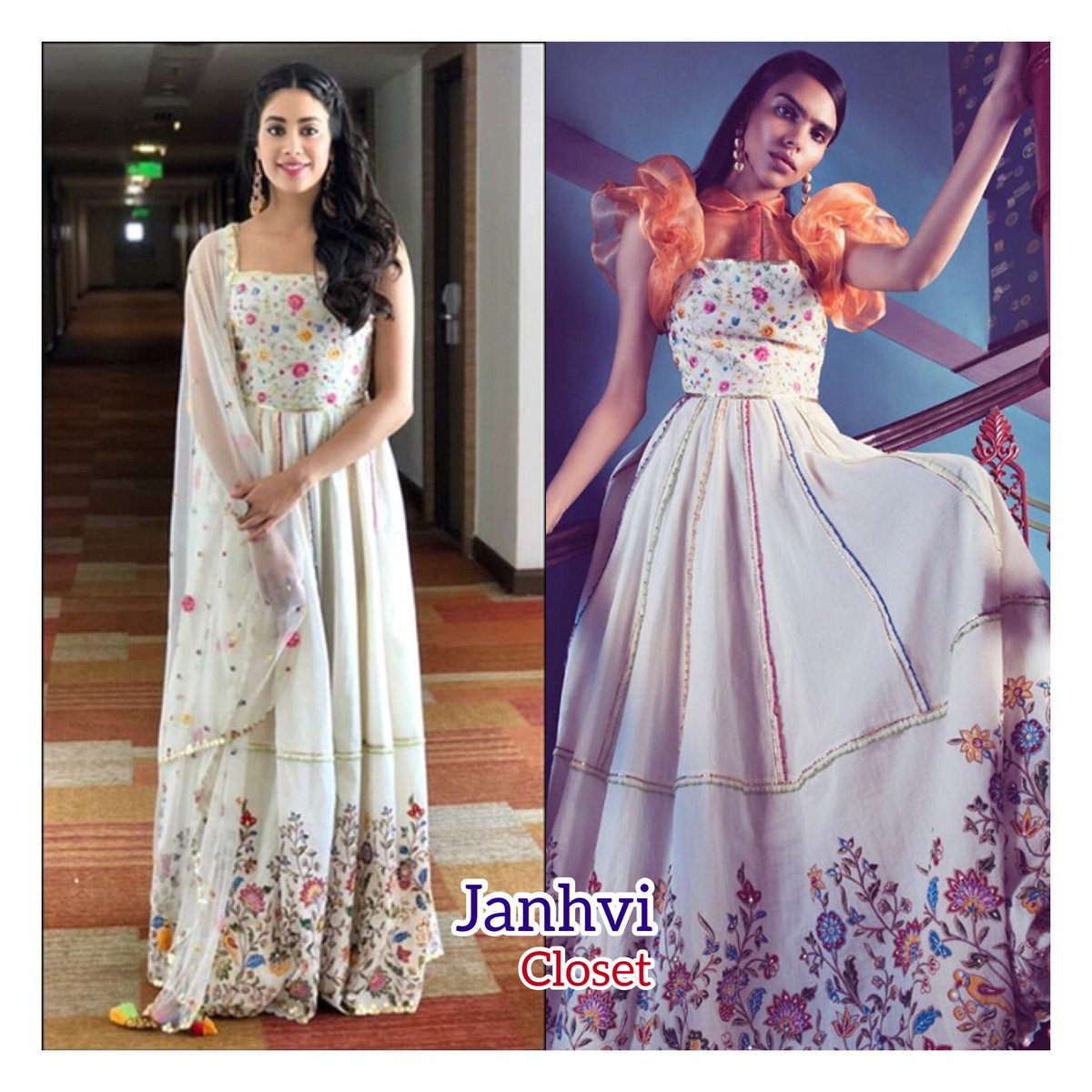 Janhvi-Kapoor-in-Sukriti-and-Aakriti's-Designer-Floral-Anarkali-Suit