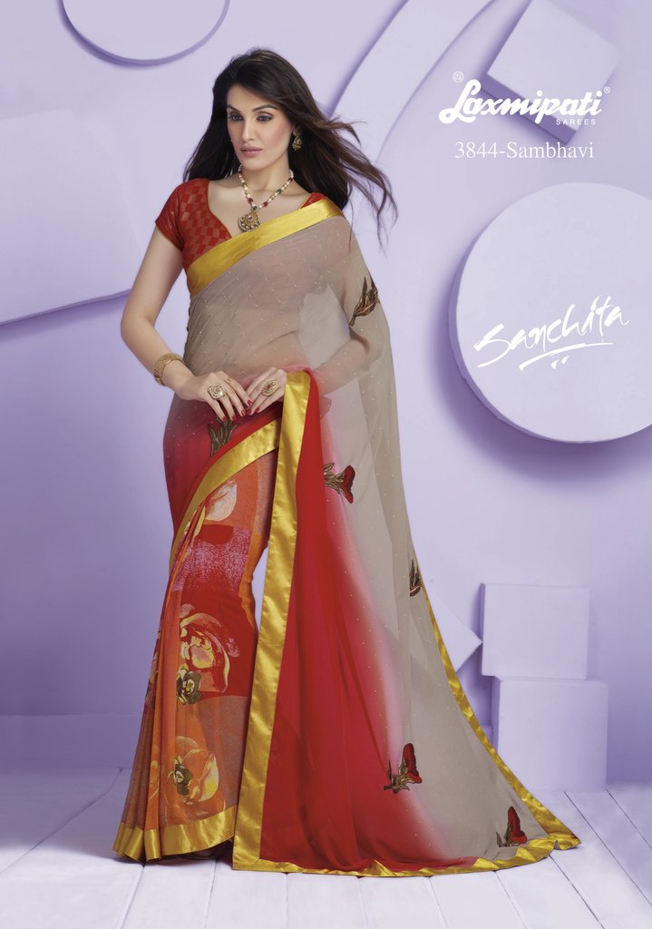 designer-printed saree