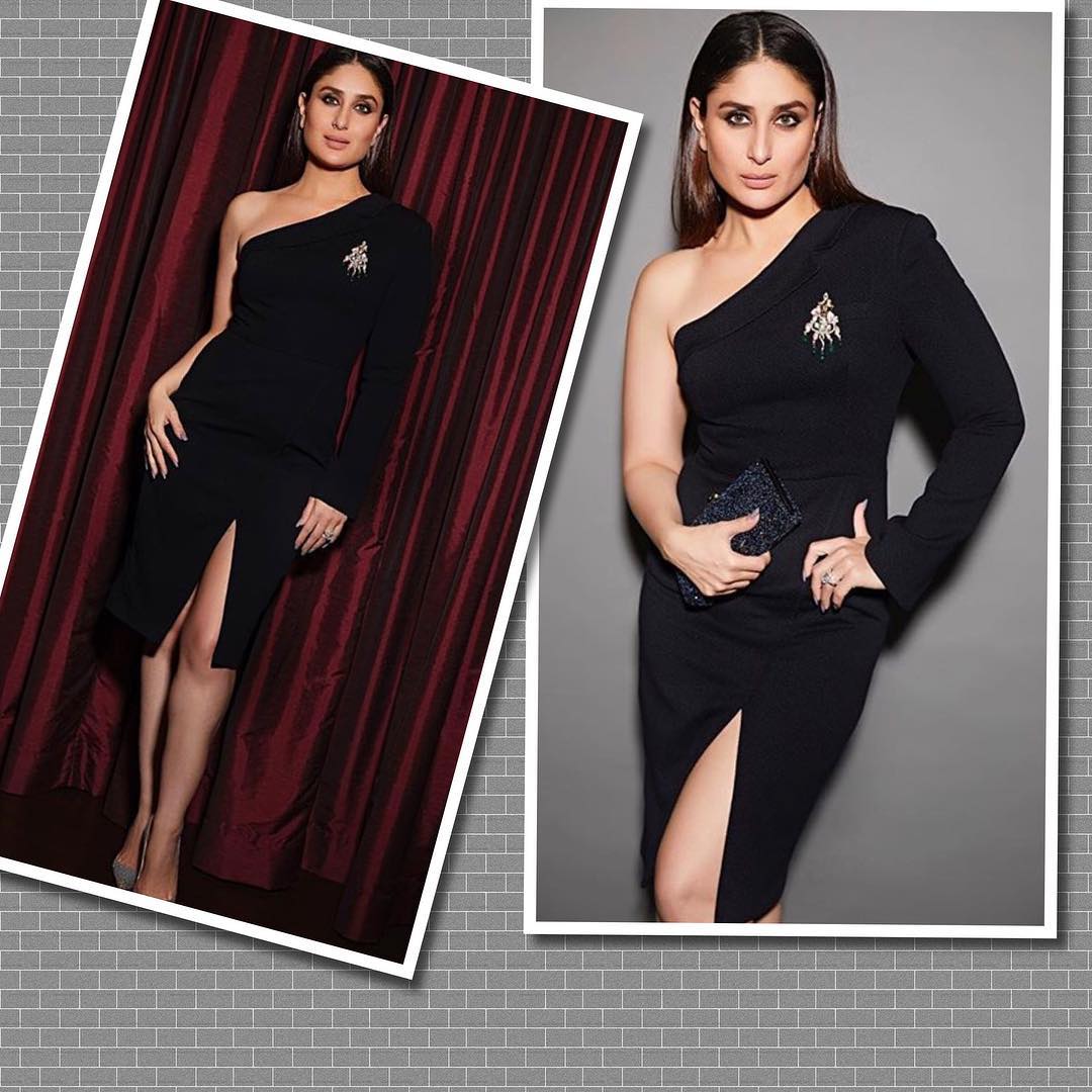 Kareena Kapoor Khan in one shoulder number by Ashish and Soni.