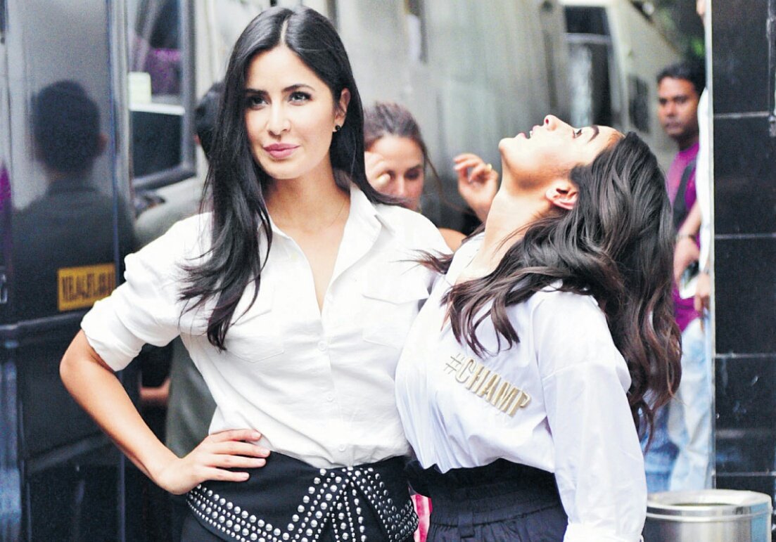 Katrina Kaif Nails in This White Shirt And Black Miniskirt