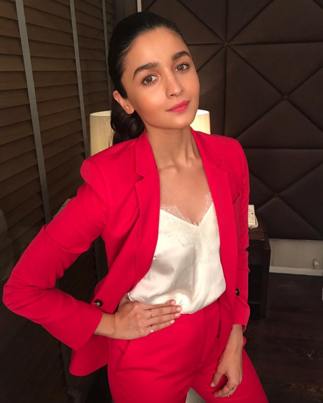 Alia Bhatt in blazing hot pink suit from Topshop