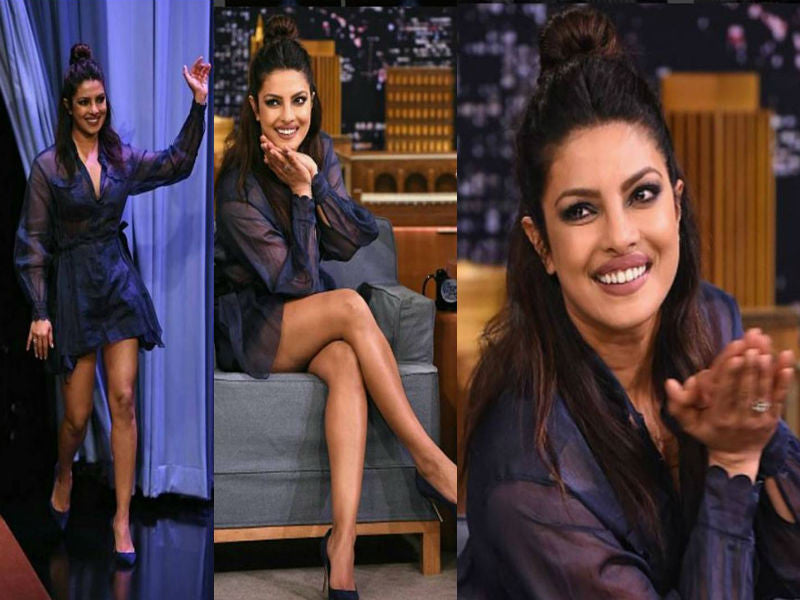 Priyanka Chopra in A Fendi Outfit At The Tonight Show Hosted By Jimmy Fallon