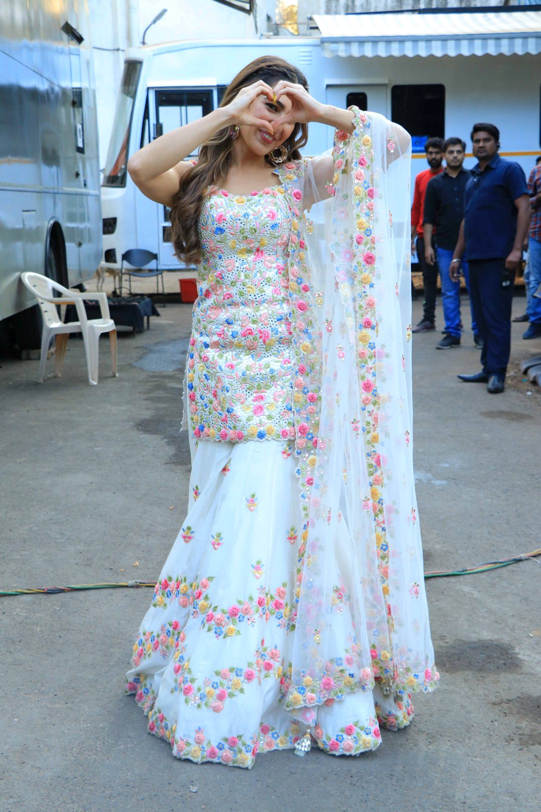 Sara Ali Khan in White Sharara