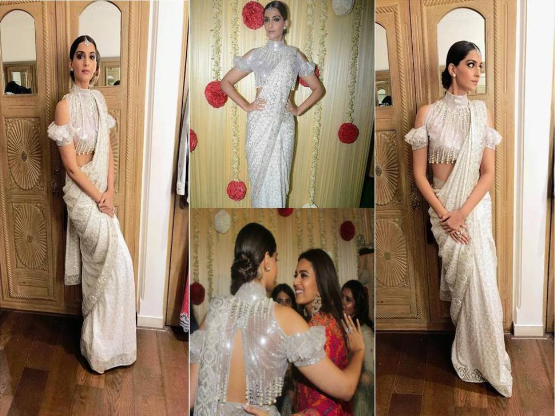 OMG!! Sonam Kapoor‘s White Saree Look is A Best Ethnic Look Of 2017