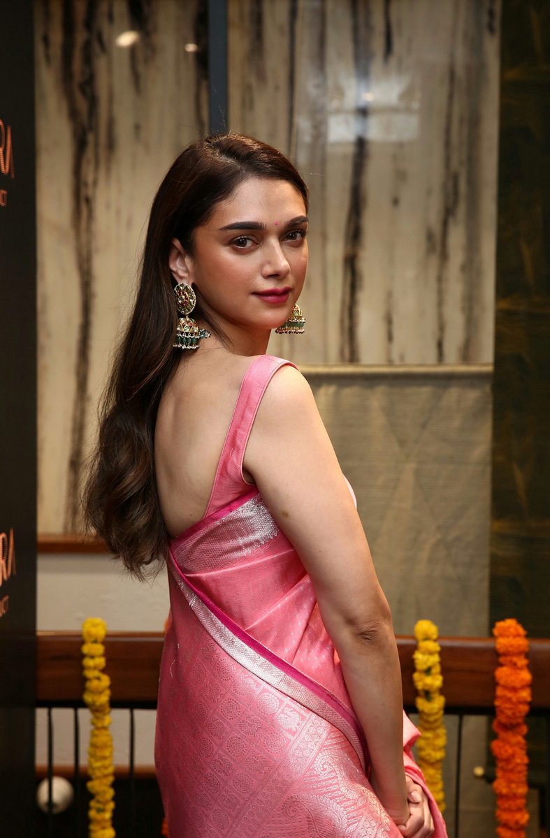 Aditi Rao Hydari in Pink Silk Saree