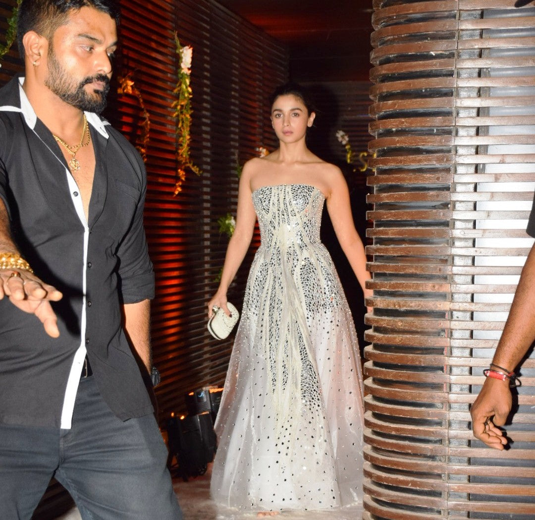 Alia Bhatt Looked Breath Taking In Atelier Zuhra’s Silver Fairytail Gown