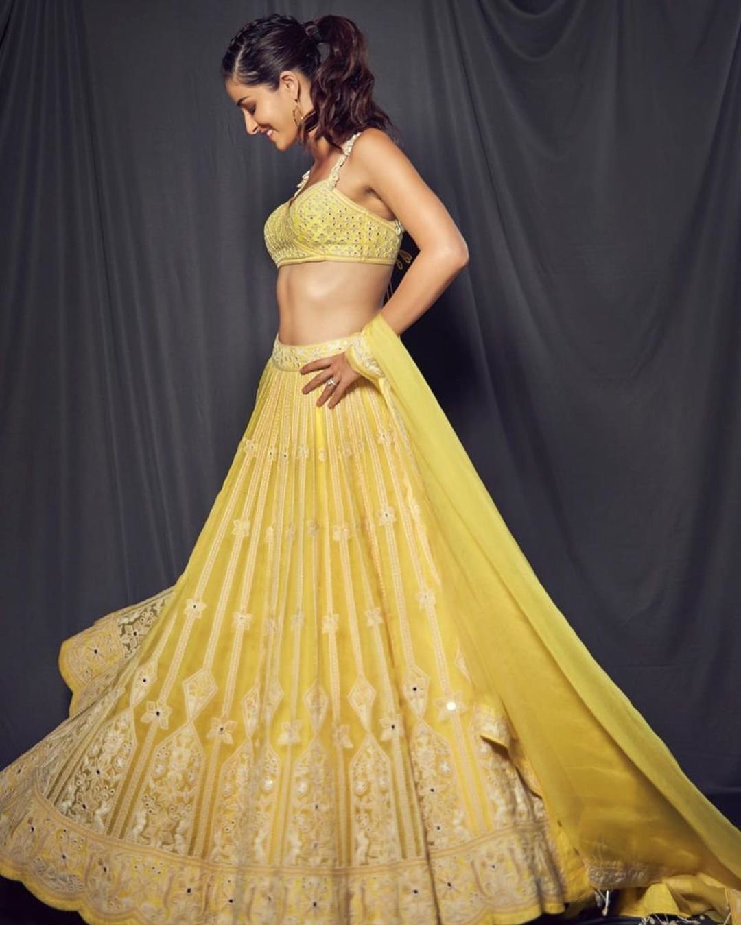 Ananya Panday in designer Yellow lehenga