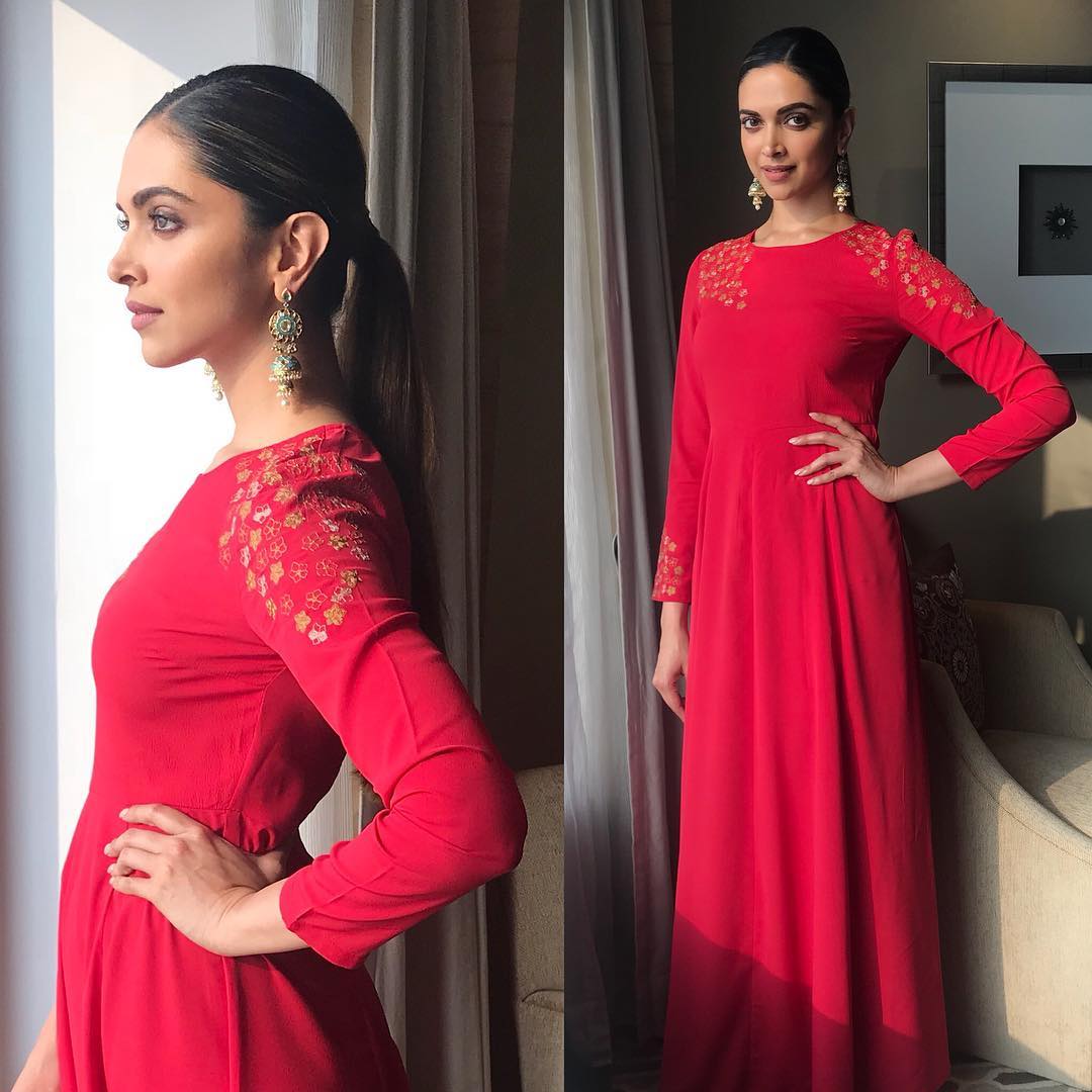 Deepika Padukone Makes Us Swoon In Her Red Hot Avatar During The Promotion Of Padmavati