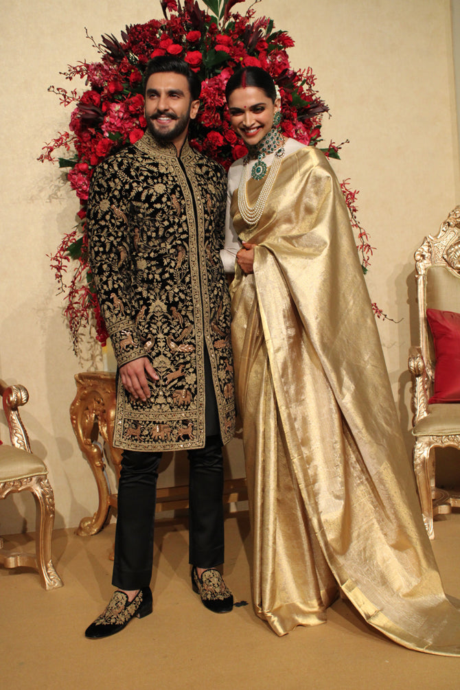 Deepika & Ranveer Stun in Their Traditional Ethnic Best at Their Wedding Reception