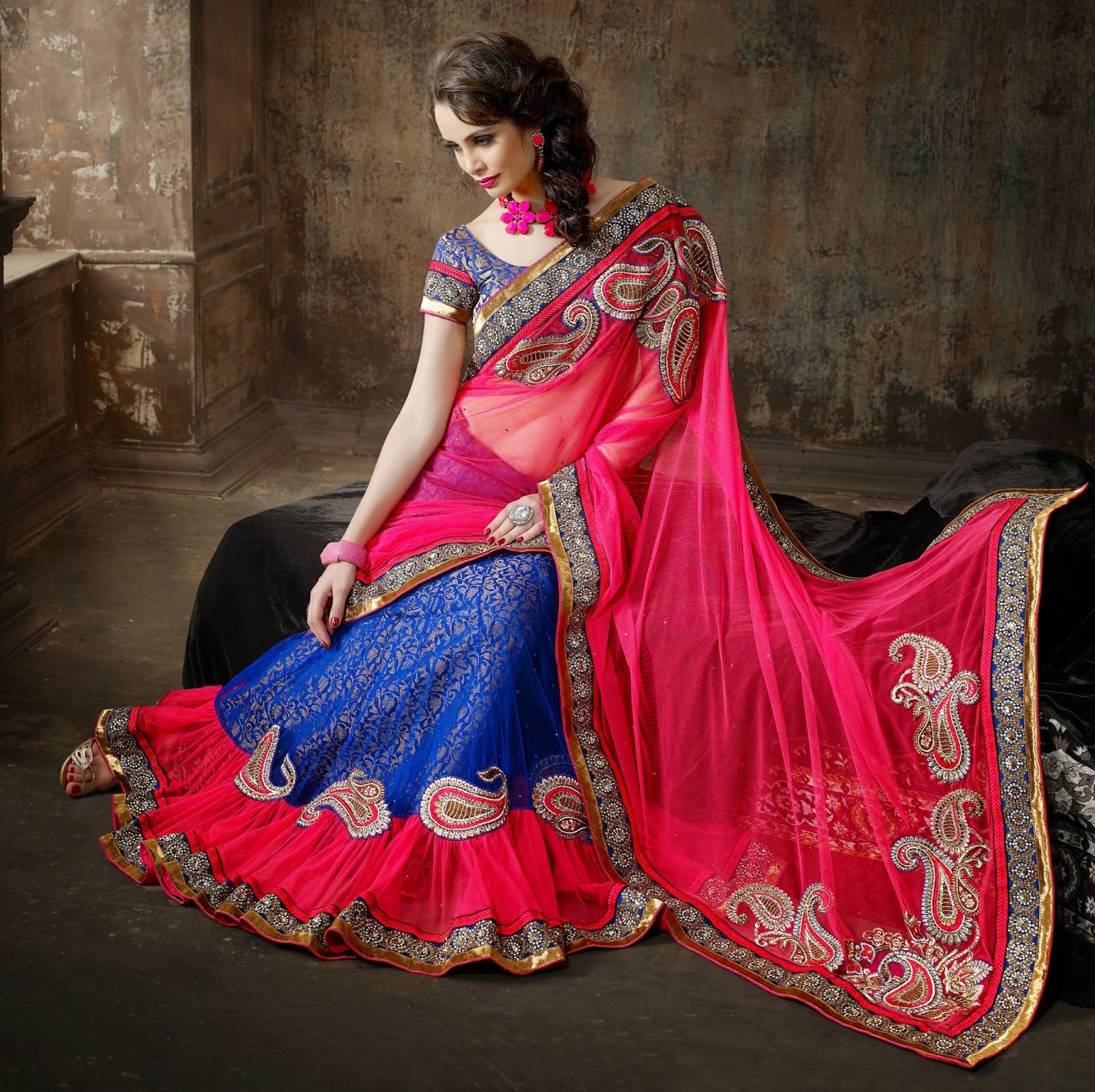 half-saree-designs-for-teenagers