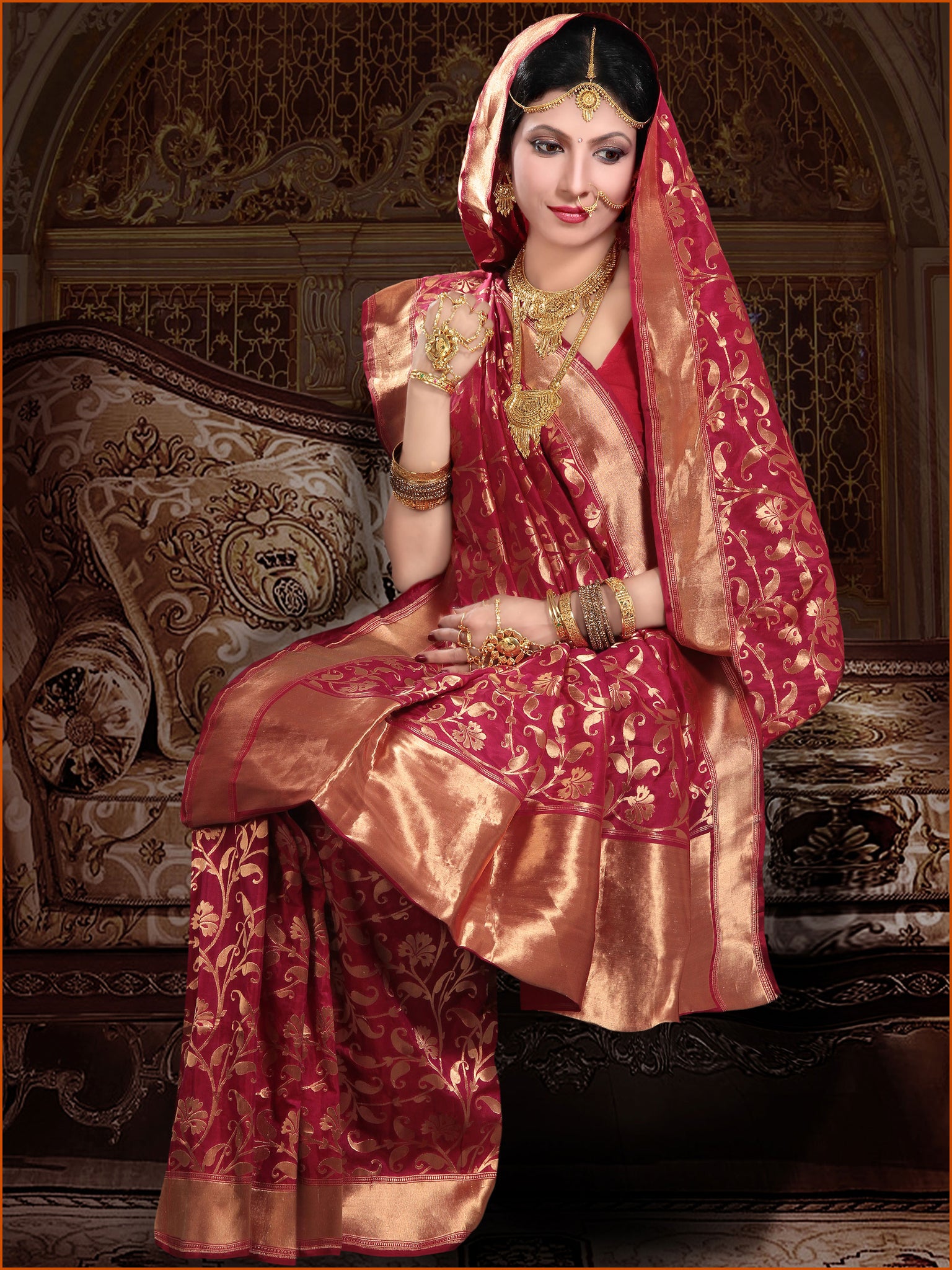 pink-silk-saree-with-golden-border