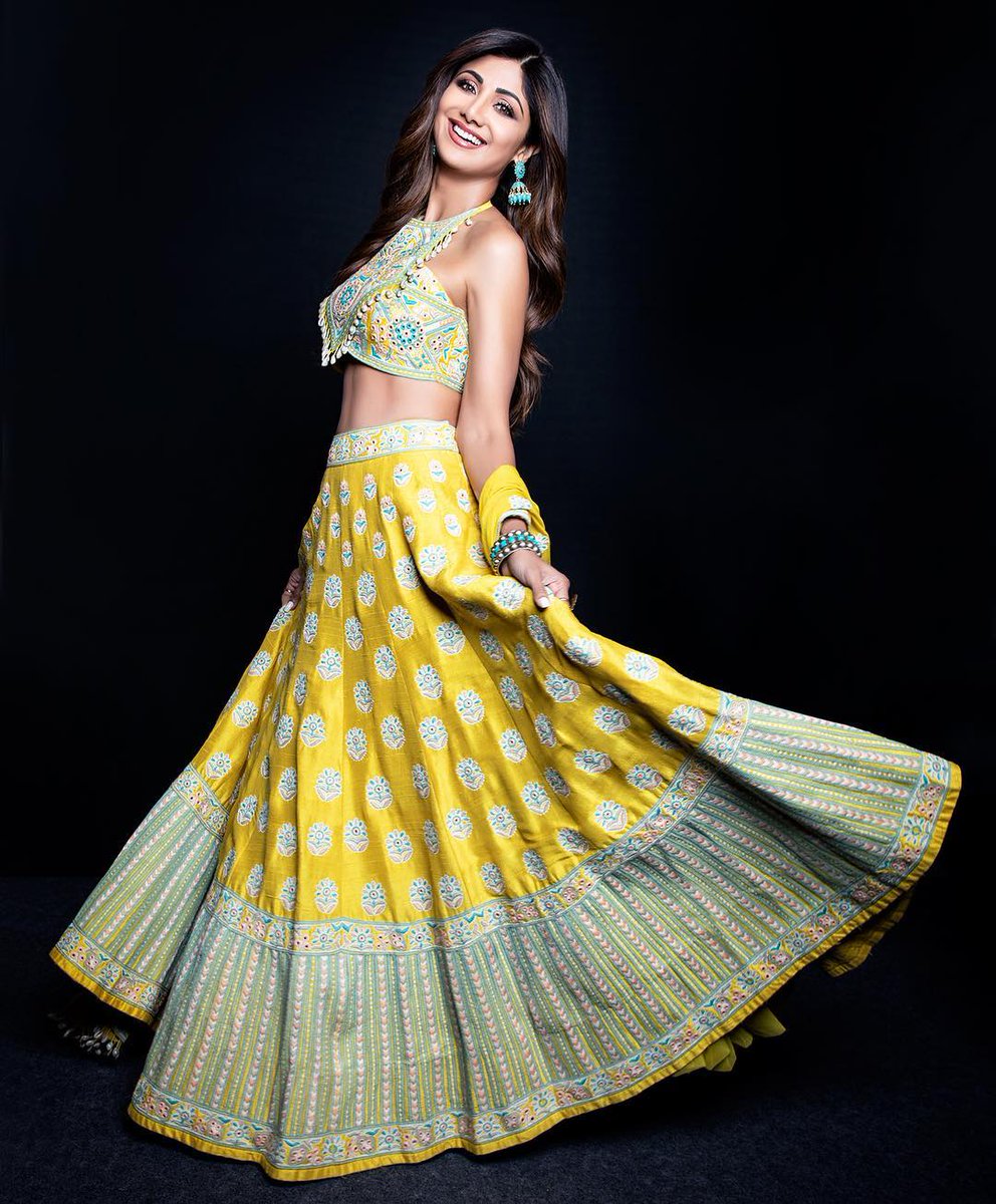 Shilpa Shetty in Yellow Lehenga from Arpita Mehta's Collection