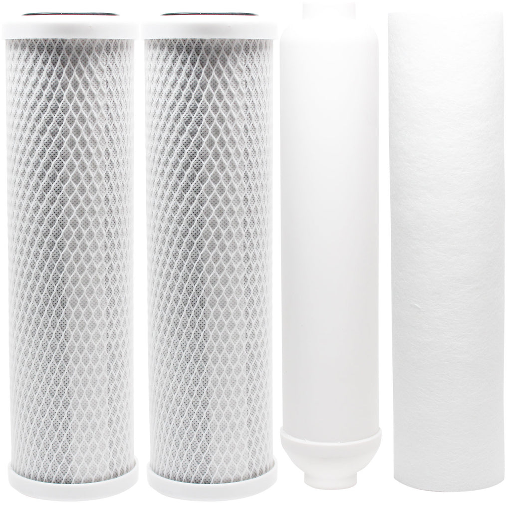 Denali Pure Brand PP Sediment Filter & Inline Filter Cartridge Includes Carbon Block Filters 2-Pack Replacement Filter Kit Compatible with AMI AAA-506PU-UV RO System 
