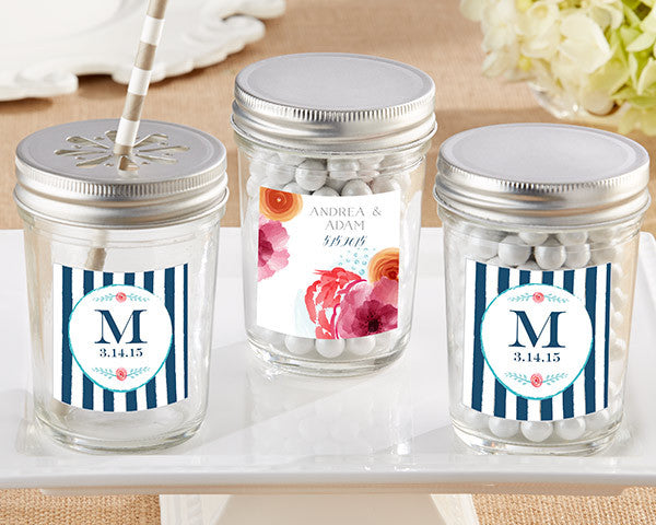 Personalized Glass Mason Jar - Botanical (Set of 12)