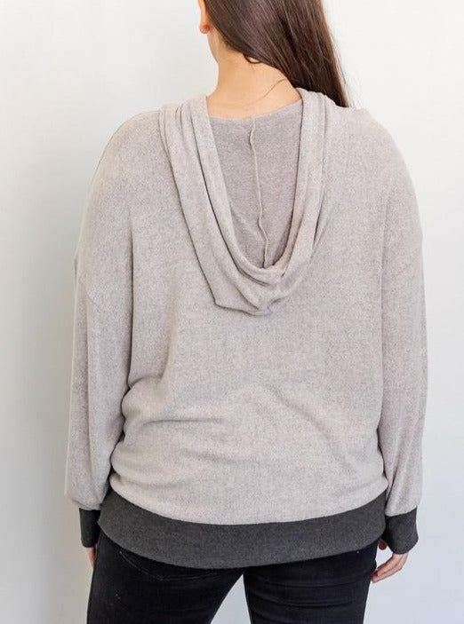 Long Sleeve Color Block Hoodie