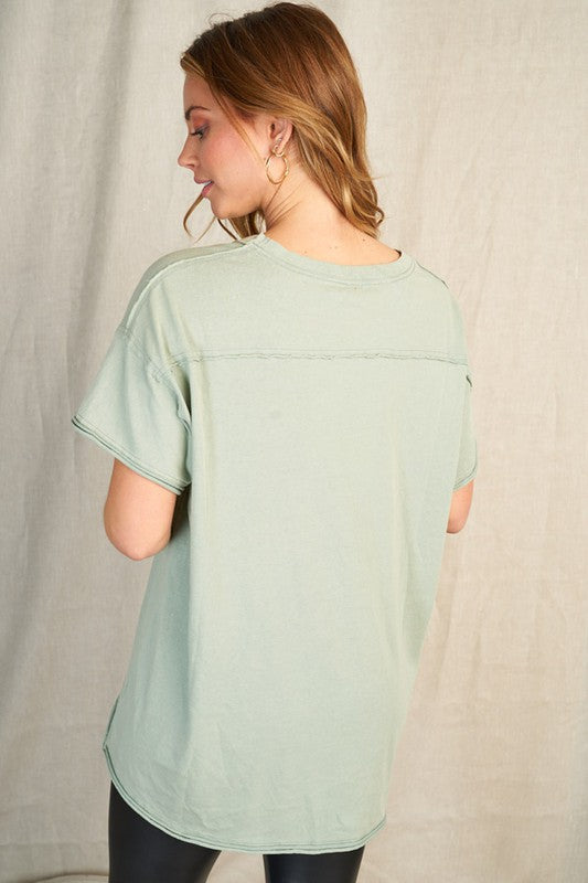 Pocket Front Washed Tee Shirts