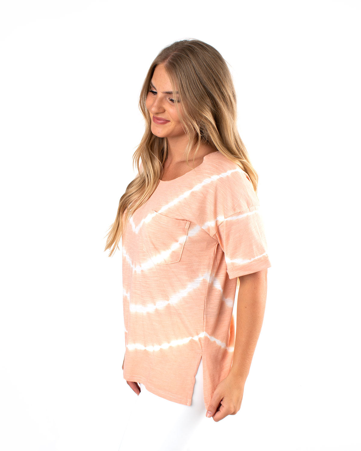 Boat Neck Tie-Dye Pocket Tee