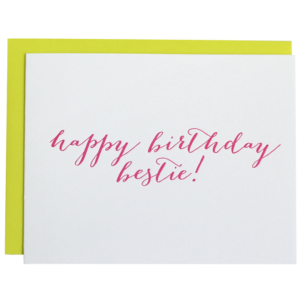 Happy Birthday Bestie Letterpress Card – Chez Gagné