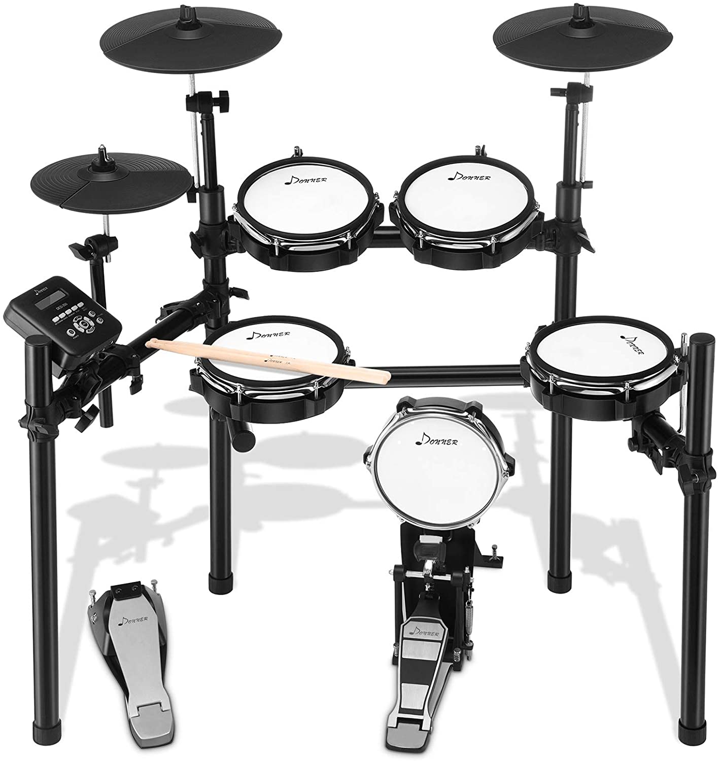 

Donner DED-200 Electric Drum Set Electronic Kit with 5 Drums 3 Cymbals, Electric Drum, Audio Line and Drum Stick
