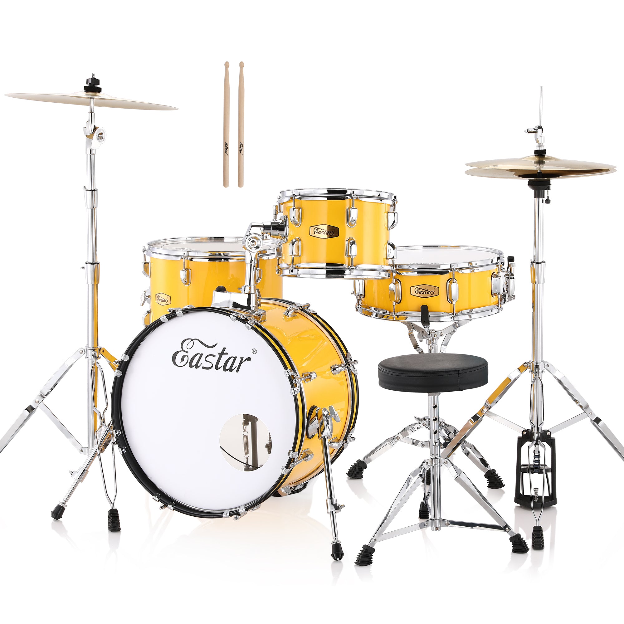 

Eastar EDS-540 18 inch Complete 4-Piece Drum Set 2 Cymbal for Junior Student