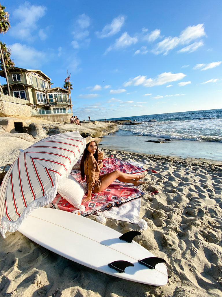 la jolla, skova, picnic rug-travel- beach- picnic throw- picnic basket- picnic blanket 