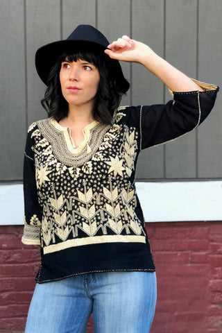 ShopMucho owner styles the Maya Mexican Blouse on the blog
