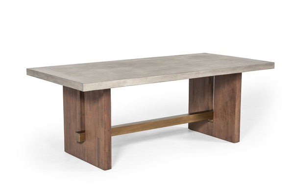 Amelia Concrete & Acacia Wood 83" Dining Table – Rustic Edge