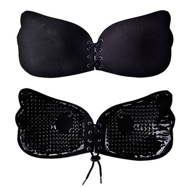 TINKSKY Strapless Silicone Self Adhesive Bra Invisible Push up Bra With Drawstring Cup B 