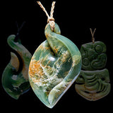 Maori jade carvings and necklaces