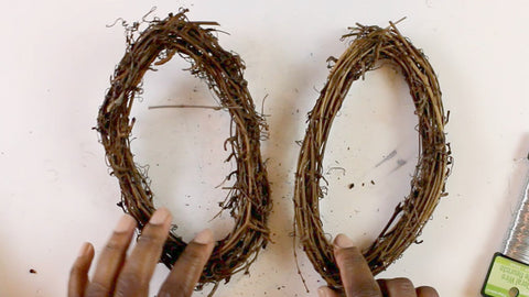 DIY bunny ears using twig wreath