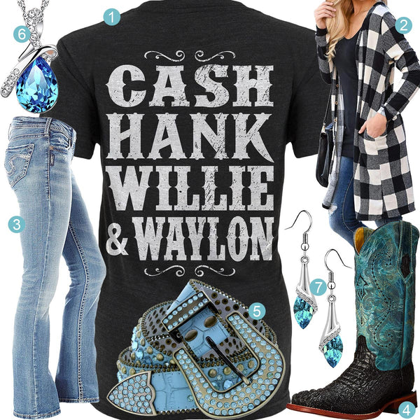 Cash Hank Willie & Waylon Outfit