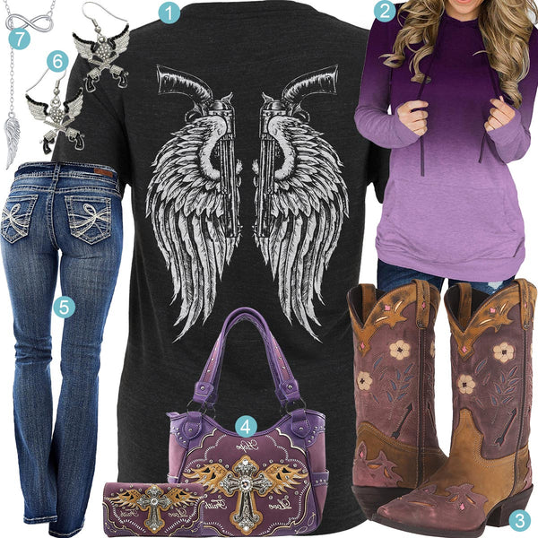 Angel Wings & Revolvers Outfit