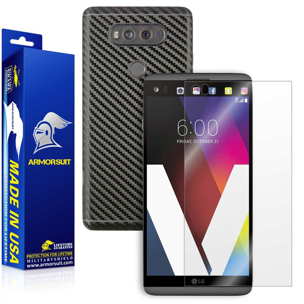 Erudito Cantidad de Preciso LG V20 Screen Protector + Black Carbon Fiber Skin – ArmorSuit