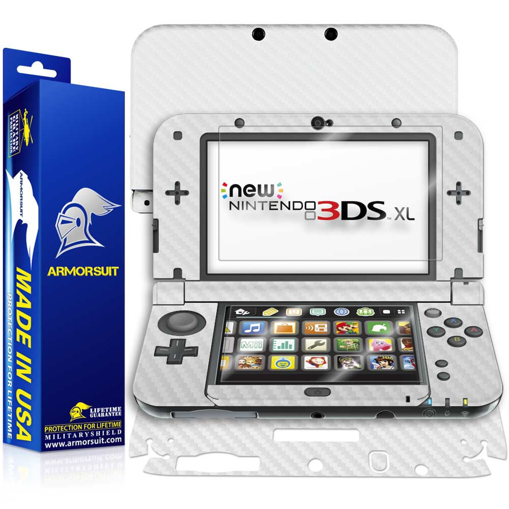 New 3DS (2015) Screen Protector + White Carbon Fiber Skin – ArmorSuit