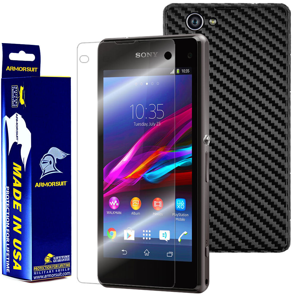 Sony Xperia Z1 Compact Screen Protector + Black Carbon Prot – ArmorSuit