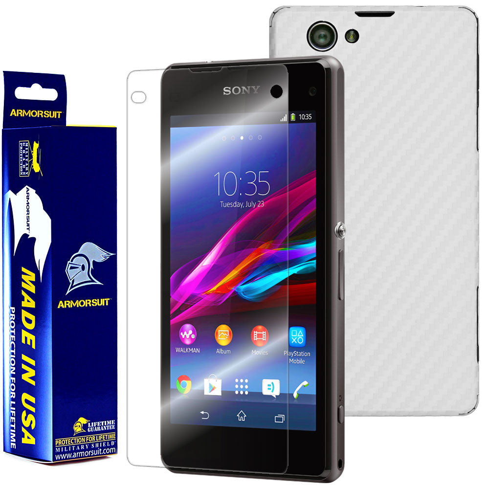 naast ritme Bewolkt Sony Xperia Z1 Compact Screen Protector + White Carbon Fiber Film Prot –  ArmorSuit