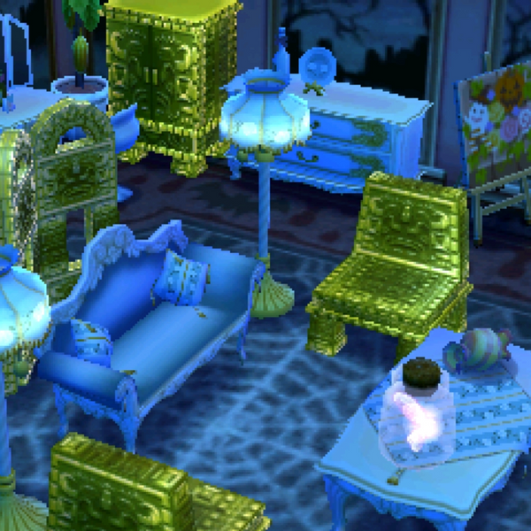 Animal Crossing New Leaf Room Decorated For Halloween Soulbound