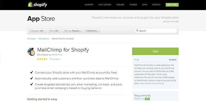 mailchimp shopify Apps