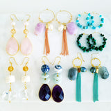 Adore Gemstone Earrings Collection - Faceted Black Agate Earrings
