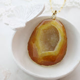 Adore Gemstone Collection - Agate Slice Necklace - Soul Made Boutique