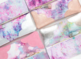 Dyed Watercolor Unique Leather Accents Clutch