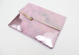 Dyed Watercolor Unique Leather Accents Clutch
