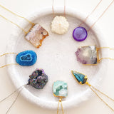 Adore Gemstone Collection - Agate Oval Necklace - Soul Made Boutique