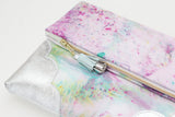 Dyed Watercolor Unique Leather Accents Clutch