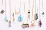 Adore Gemstone Collection - Druzy Teardrop Necklace - Soul Made Boutique